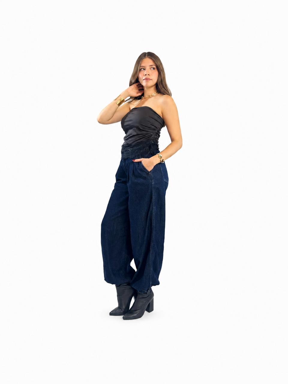 BLUSA STRAPLESS TIRA ENCAJE