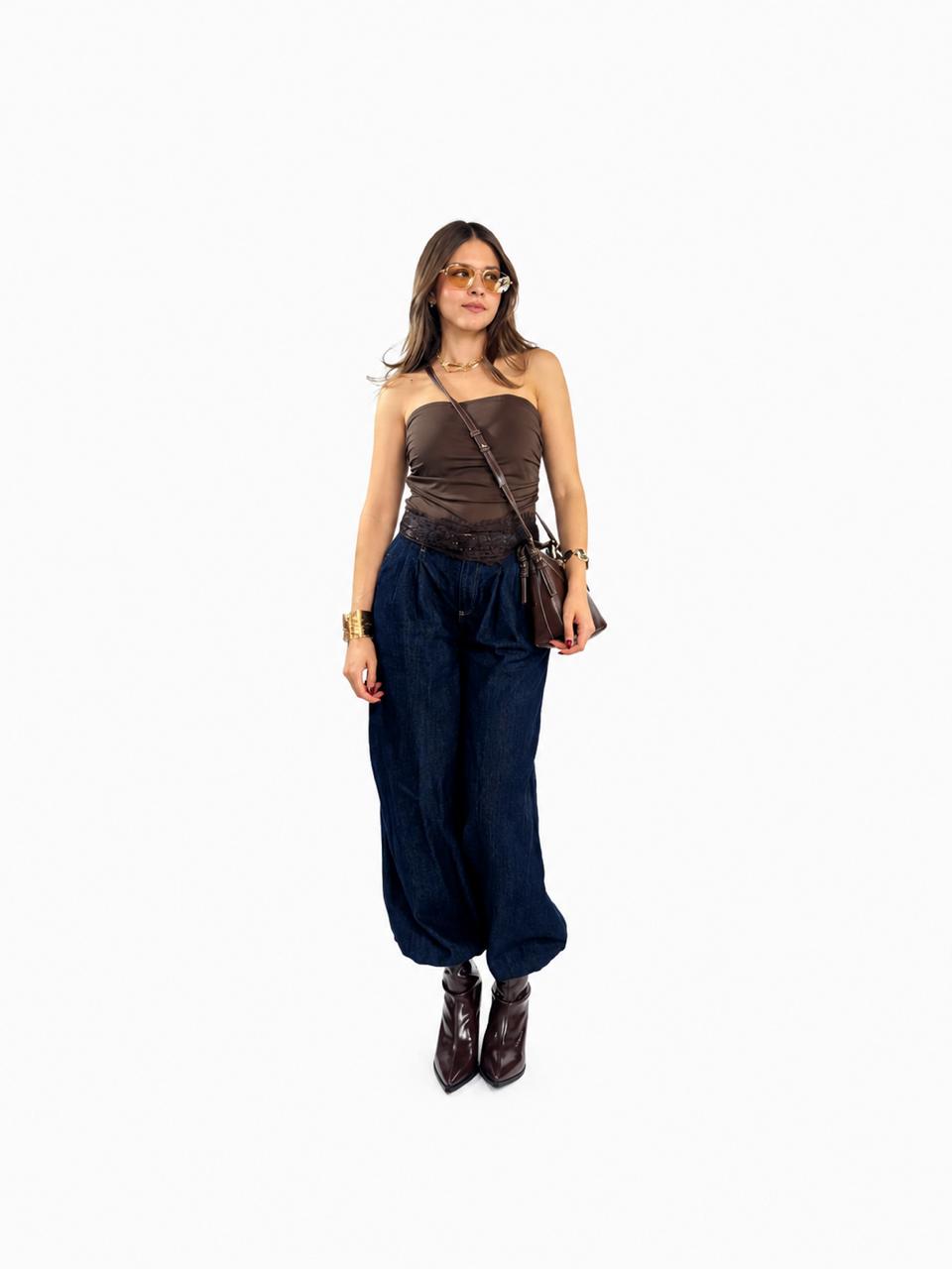 BLUSA STRAPLESS TIRA ENCAJE