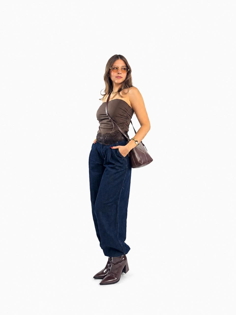 BLUSA STRAPLESS TIRA ENCAJE