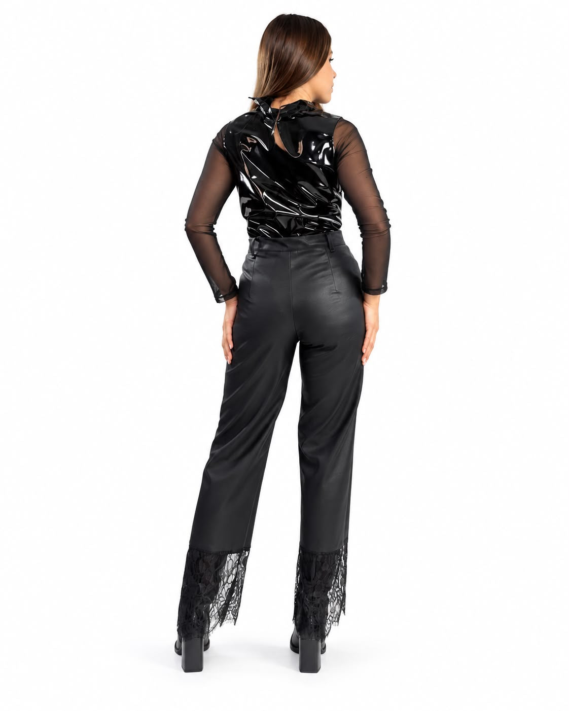 PANTALON VINIPIEL ENCAJE