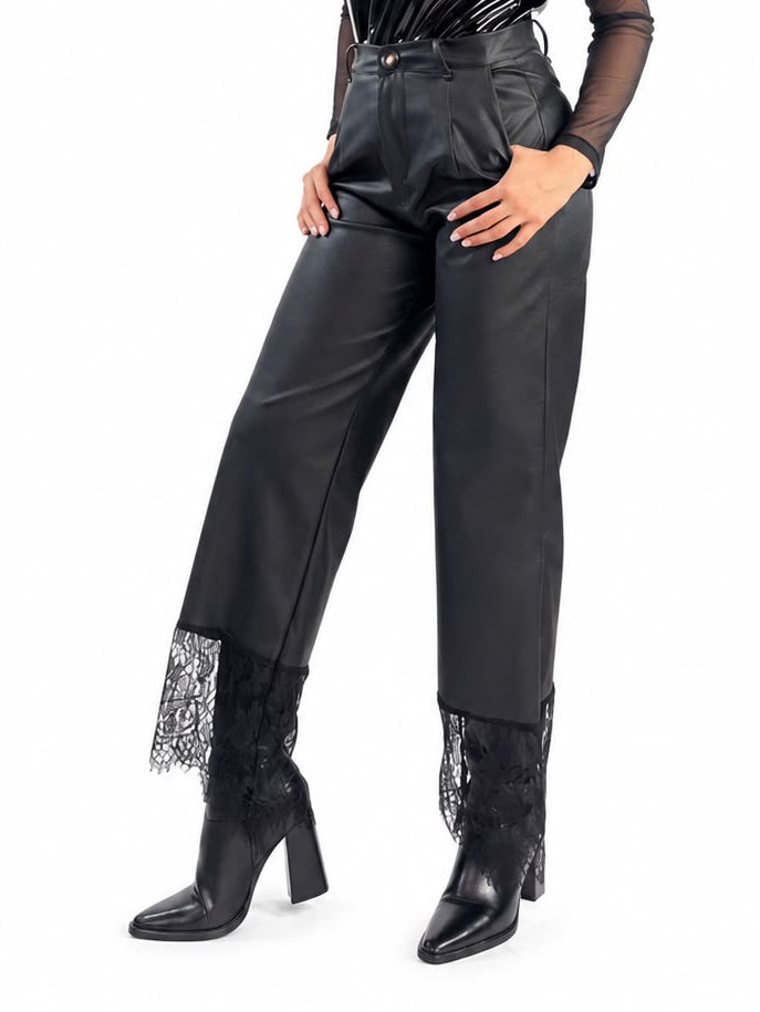 PANTALON VINIPIEL ENCAJE