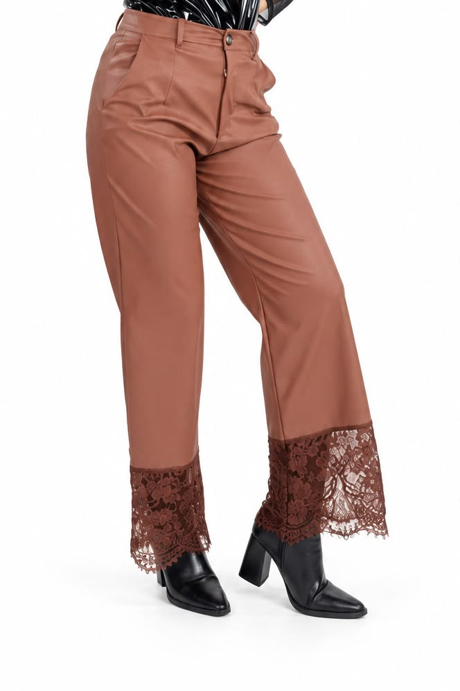 PANTALON VINIPIEL ENCAJE