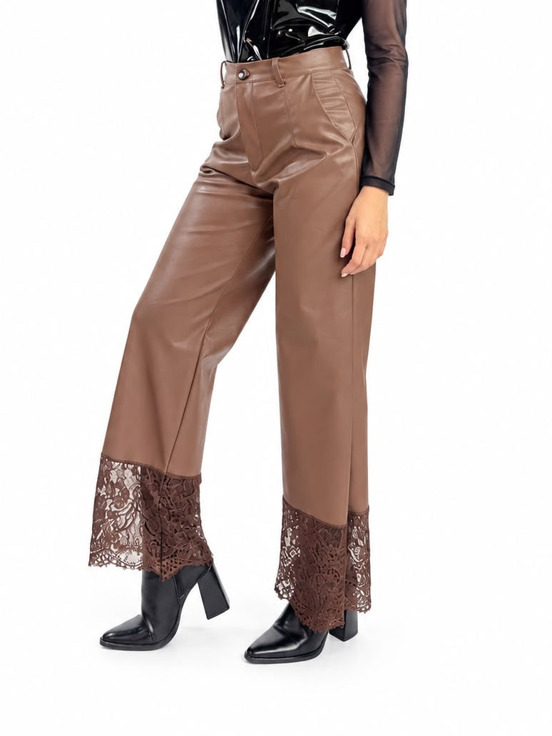 PANTALON VINIPIEL ENCAJE