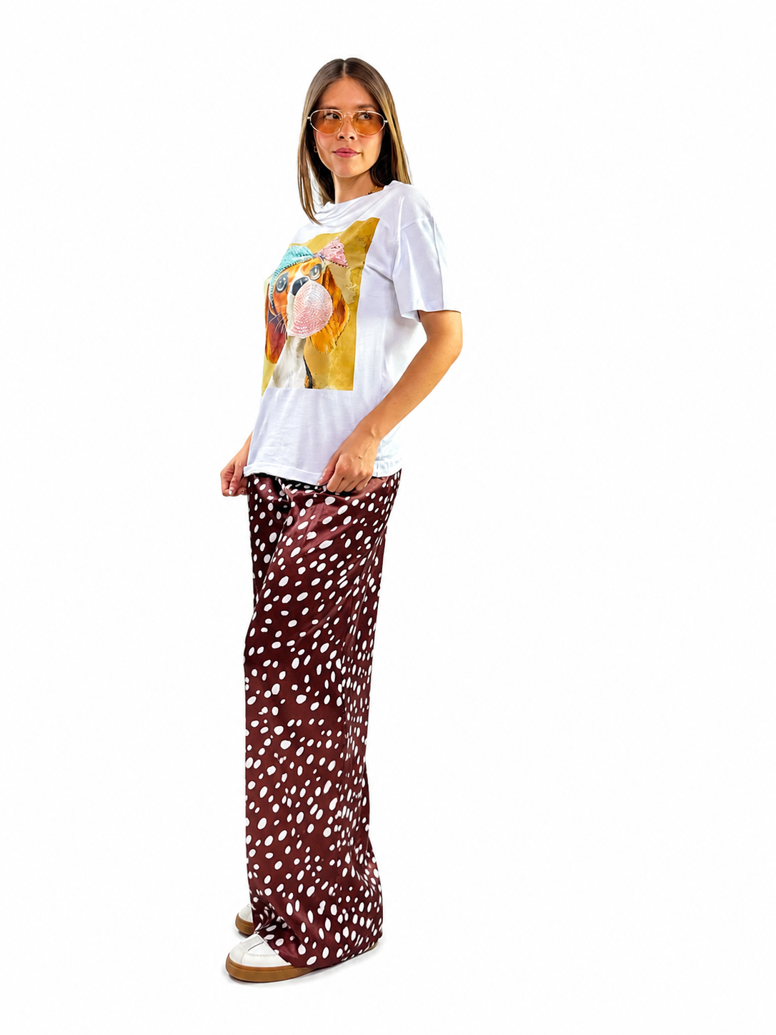 PLAYERA PERRITO MOÑO BRILLOS