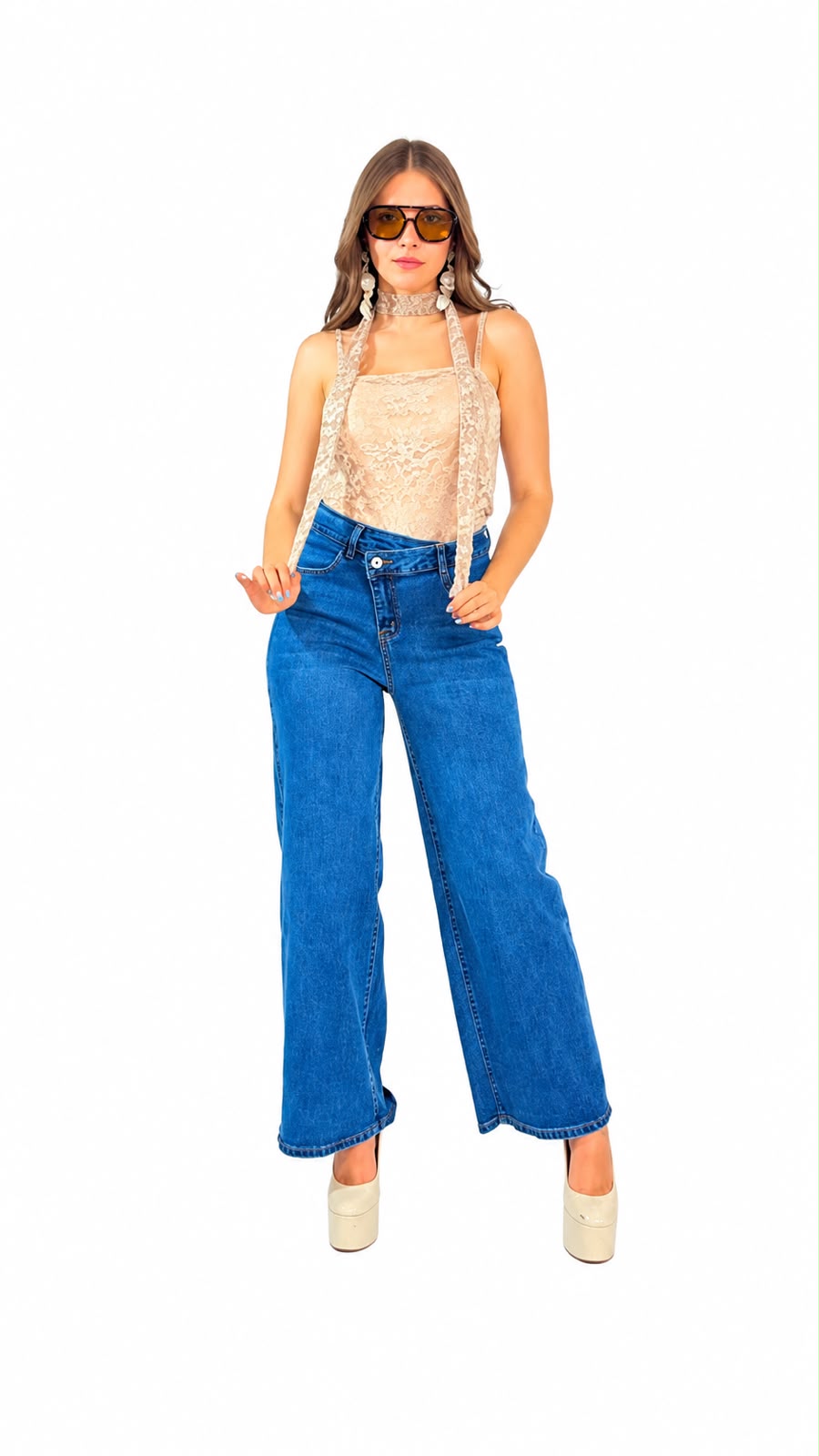 BLUSA ENCAJE CORBATA