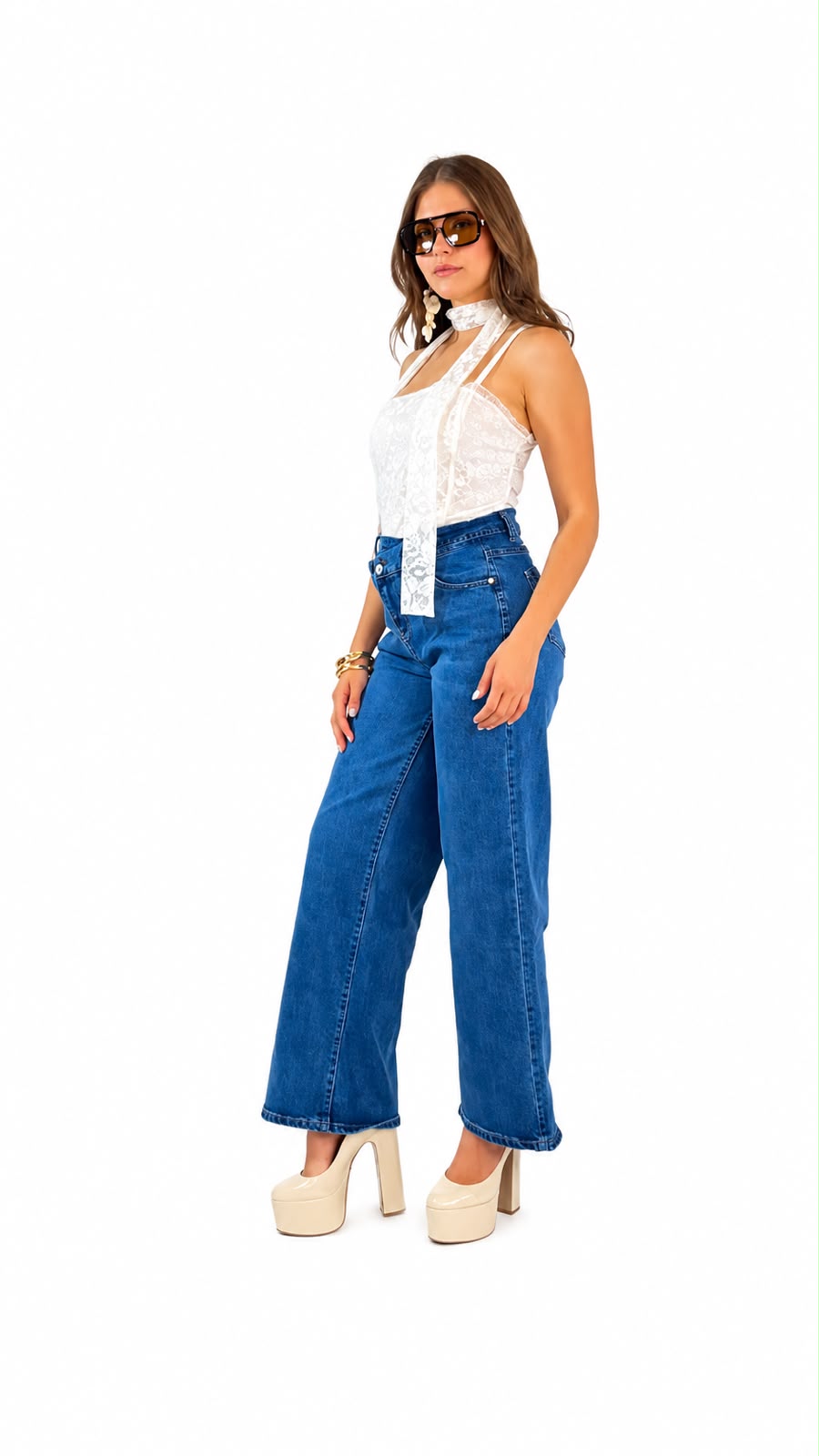 BLUSA ENCAJE CORBATA