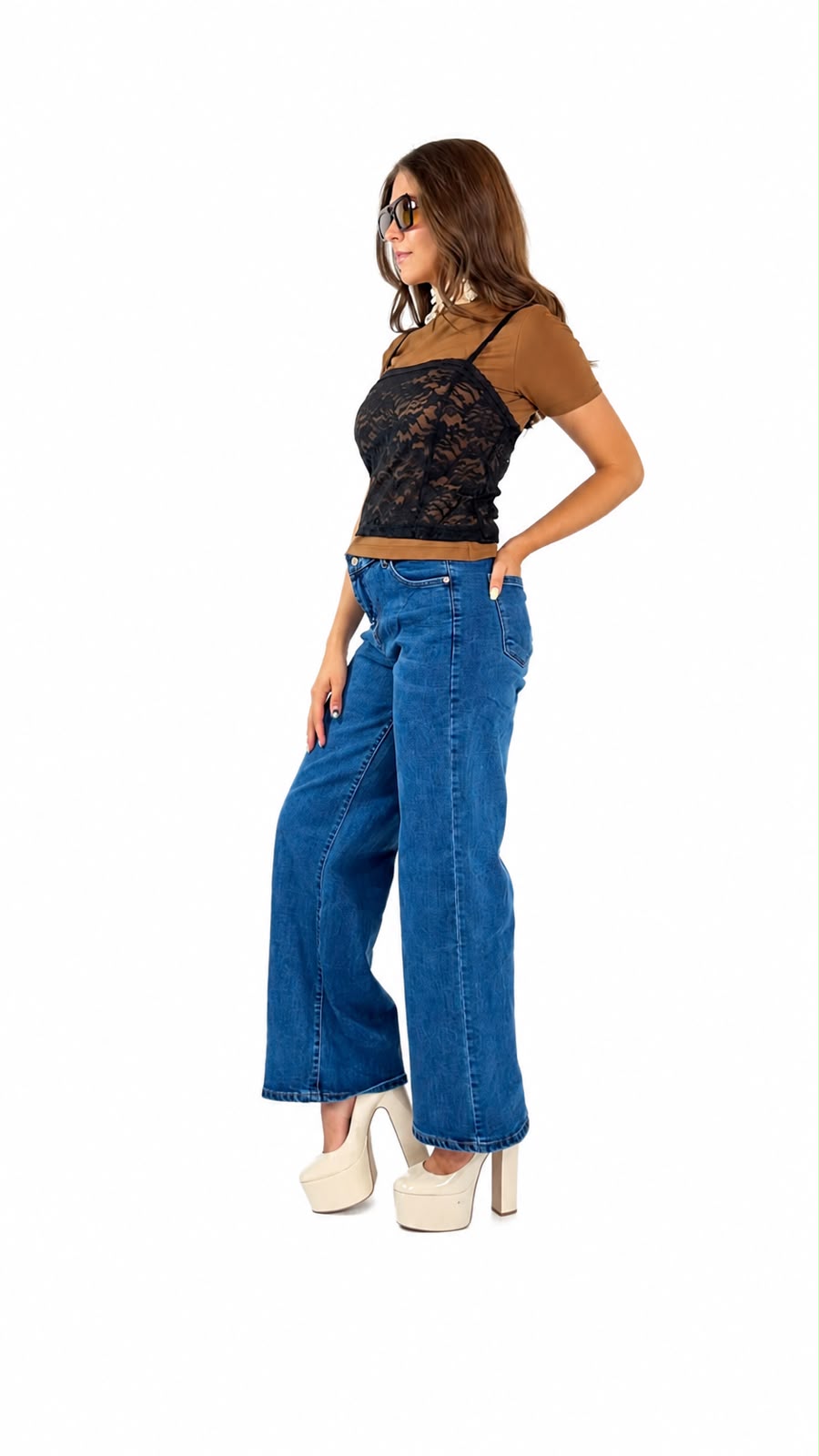 BLUSA ENCAJE C/T-SHIRT M/CORTA