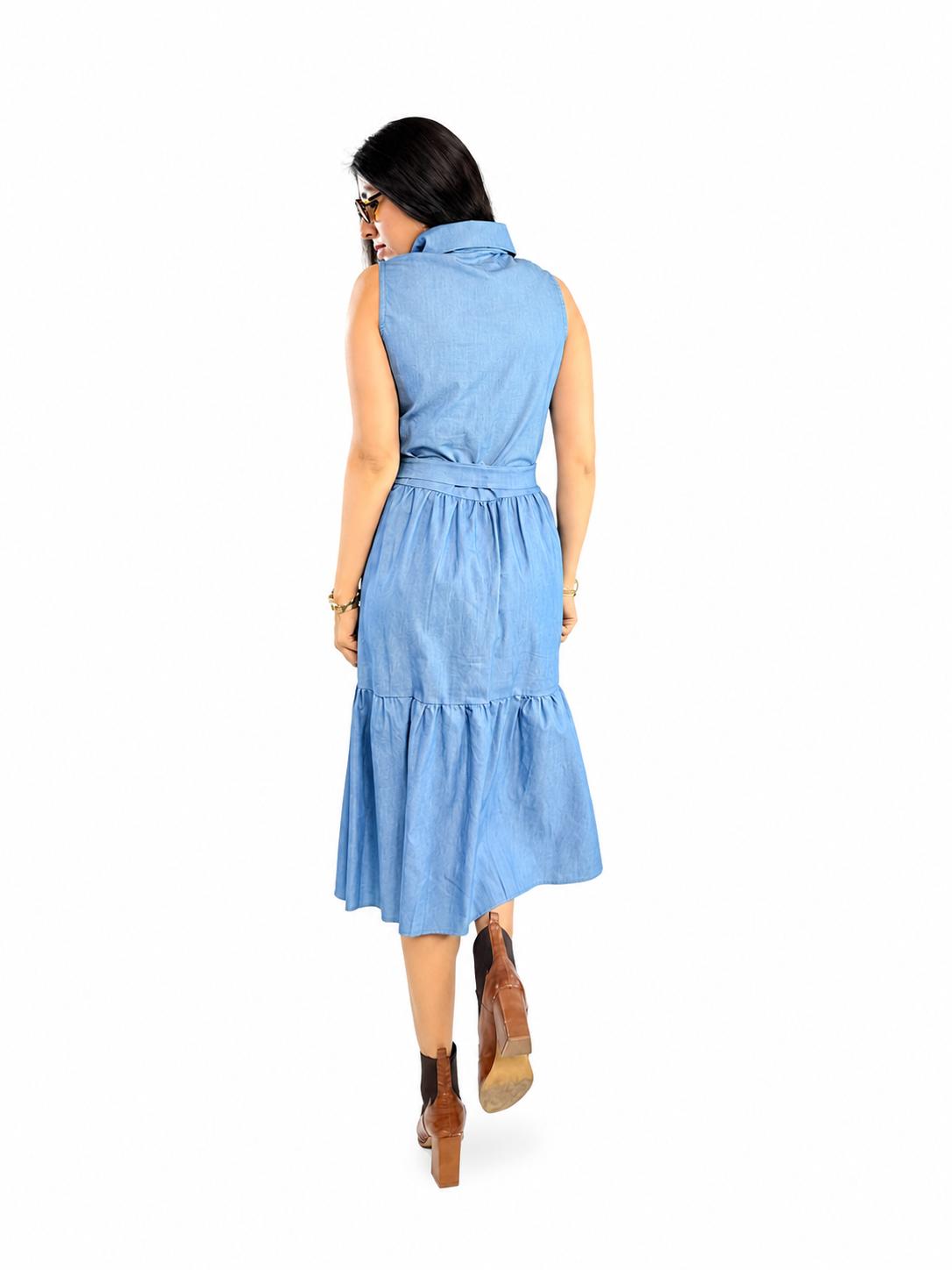 VESTIDO MEZCLILLA CINTO