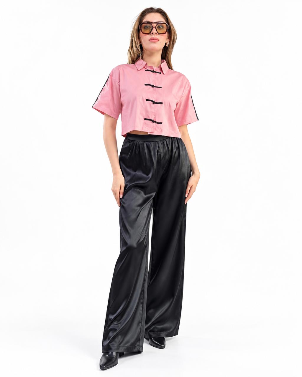 CAMISA CON VIVOS MANGA CORTA