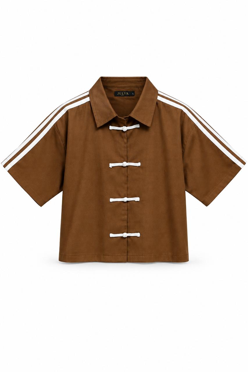 CAMISA CON VIVOS MANGA CORTA