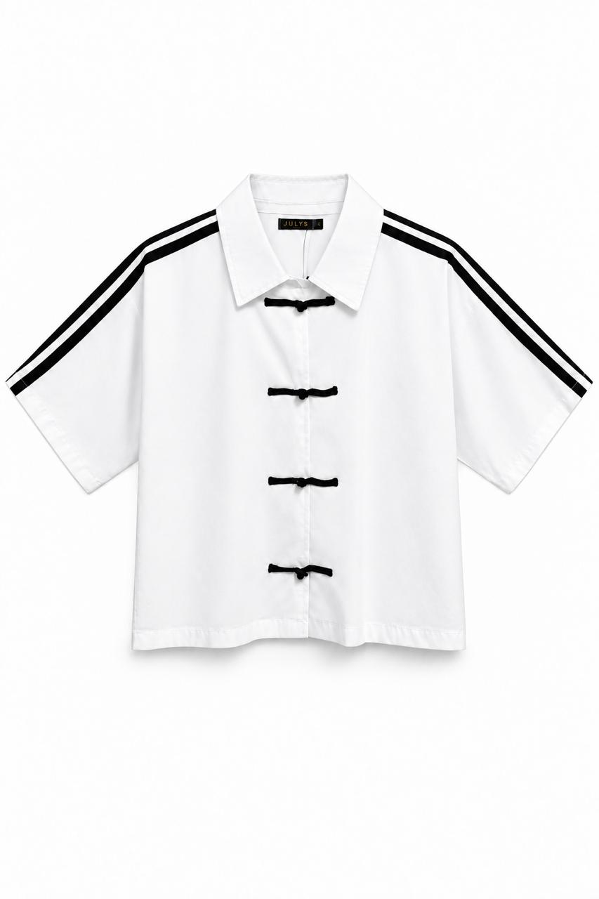 CAMISA CON VIVOS MANGA CORTA