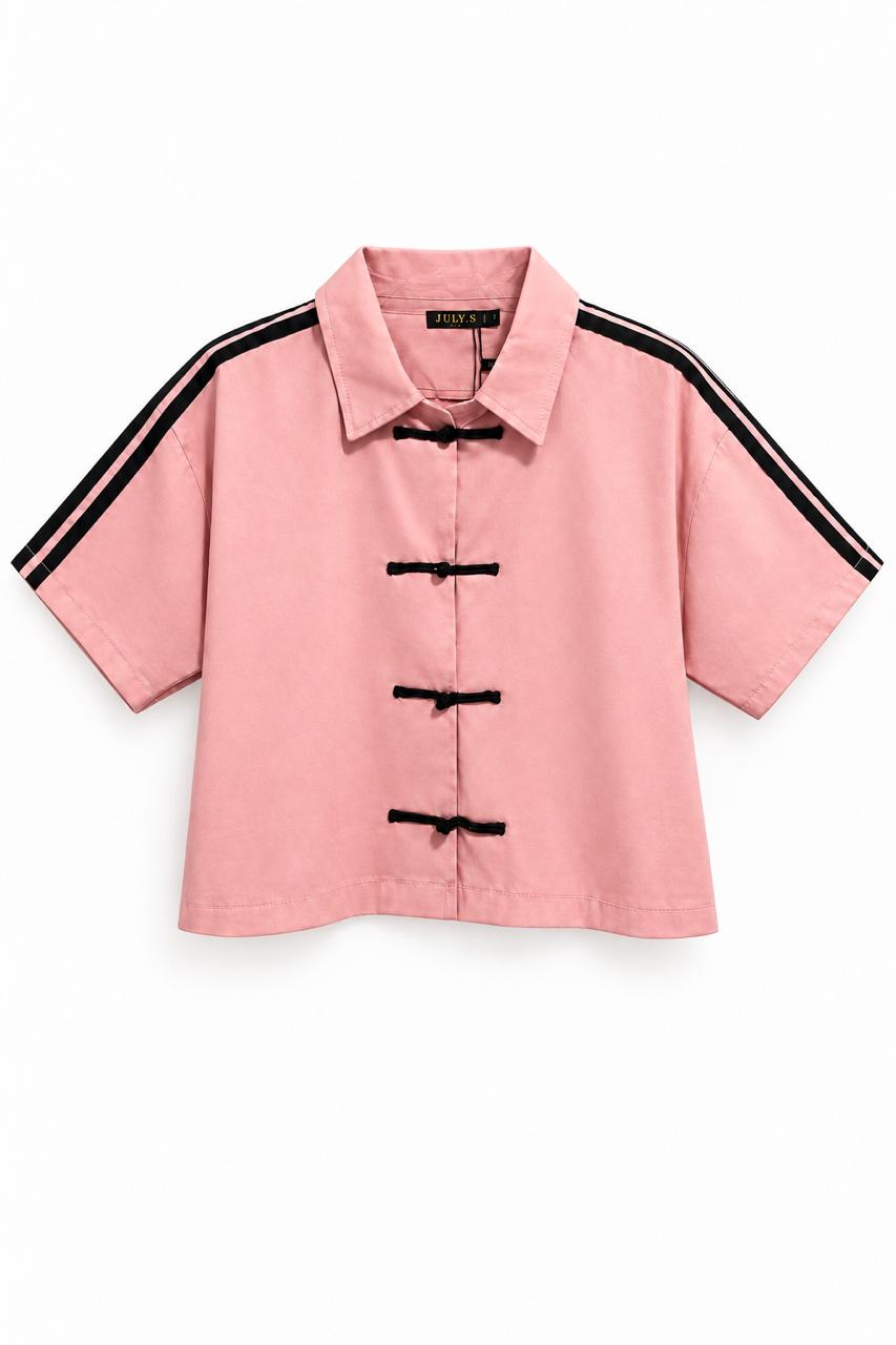 CAMISA CON VIVOS MANGA CORTA