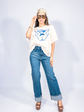 BLUSA ESTAMPADA CON DISEÑO DE MARTINI CON SARDINAS