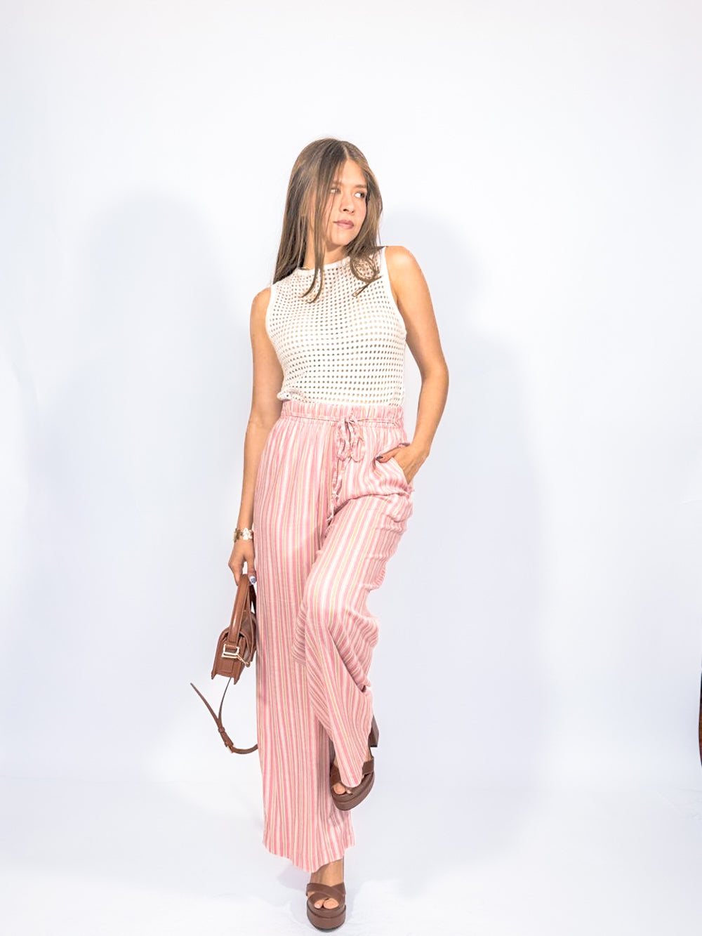 PANTALON RAYADO CON JARETA